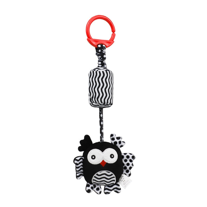 Baby Sensory Hanging Rattles Soft Learning Toy Plush Animals Stroller Infant Car Bed Crib with Teether for Bebe Babies Toddlers